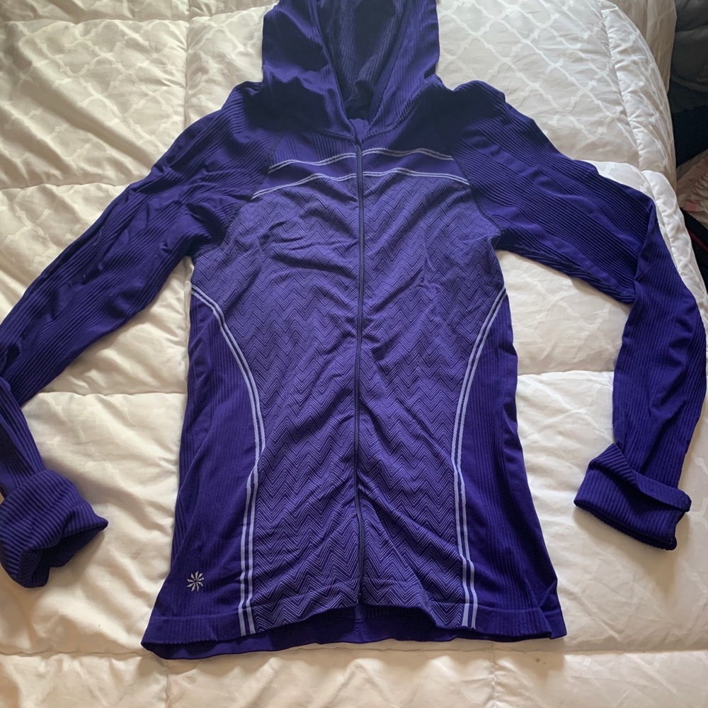 Purple Athleta Hooded Zip-Up Jacket Medium